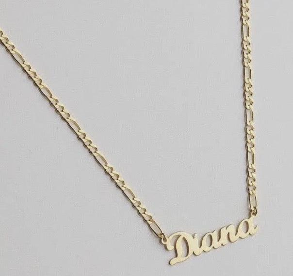 Custom Name Necklace with Figaro Chain