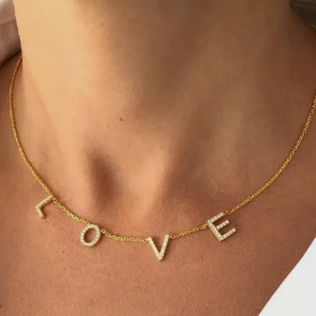 Pave Love Necklace