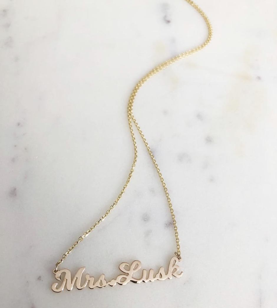 Simple Script Necklace